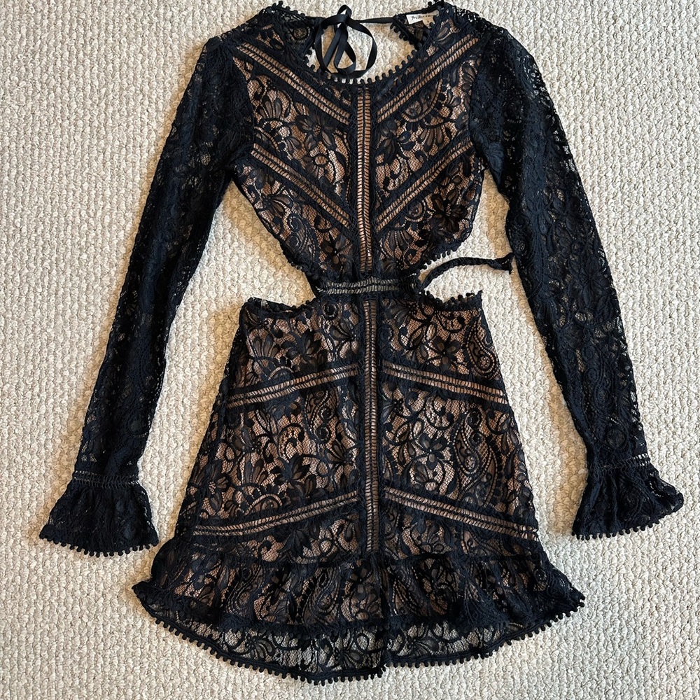 For Love And Lemons Black Lace Mini Dress (size S)